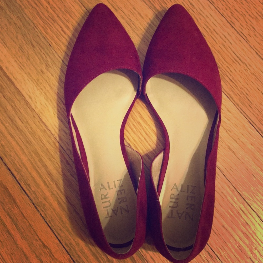 Naturalizer red suede flats 6.5